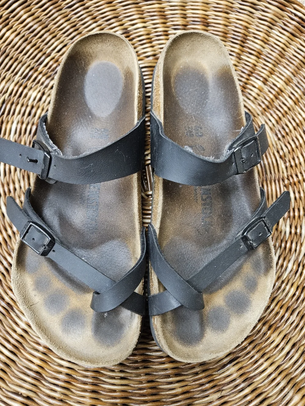 Birkenstock Miyari Leather Sandals Black Size 40 - Picture 9 of 9